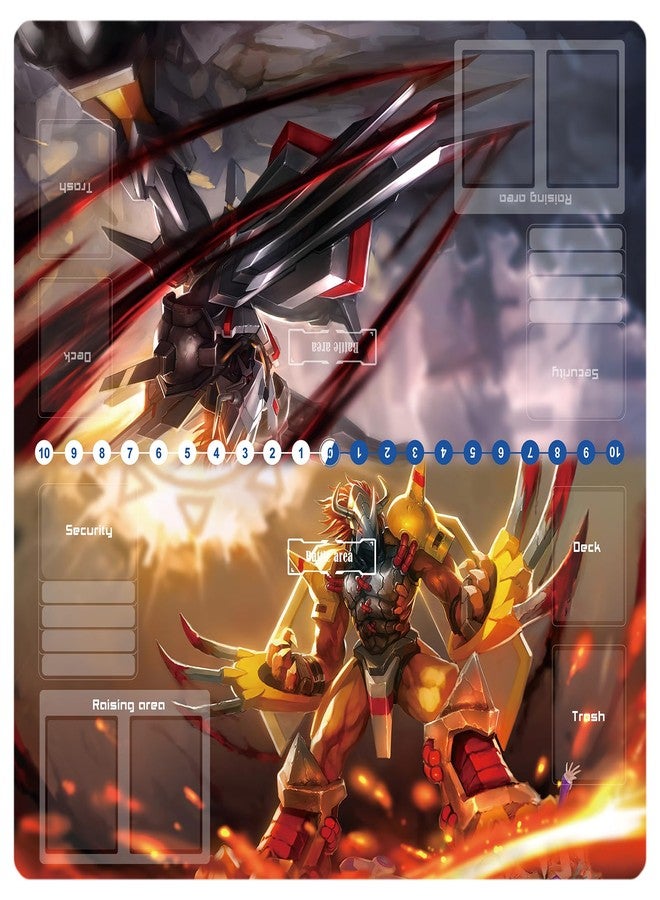 sabermaster DTCG playmat 2 Player playmat Duel Mat Gaming Competition Pad Mat Card Binder Deck 60 * 60CM 23.6x23.6in - Image 1